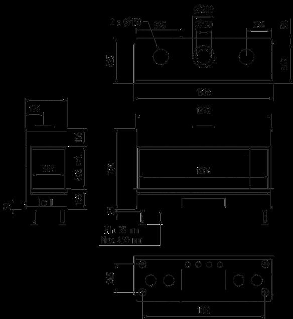 dimensions visibles 120 kg 1206 x 406 mm Ø 200/130