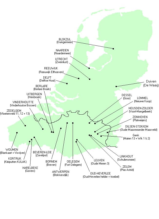 Granada (SP) 32 lakes in DK 32 lakes in B and NL 32 lakes SP database over de