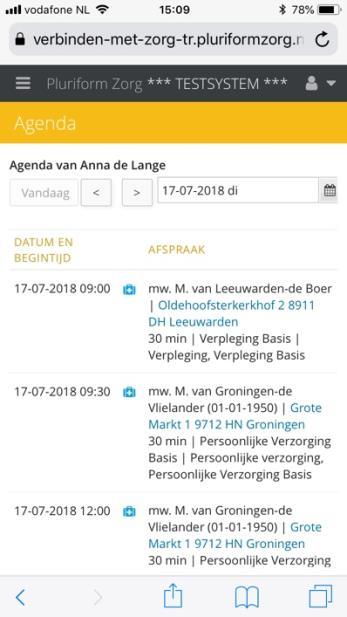 3 Dagelijks werk In de agenda: Geplande afspraken bekijken Afspraken wijzigen / toevoegen / annuleren Rapporteren en metingen invoeren Rapportages en metingen lezen Bij de urenregistratie: