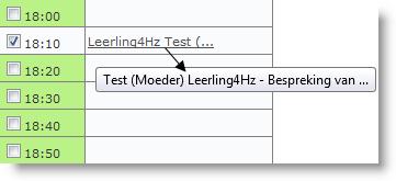 gekozen tijdstip. Mogelijk wenst u tijdens het oudercontact meerdere leerkrachten te spreken.