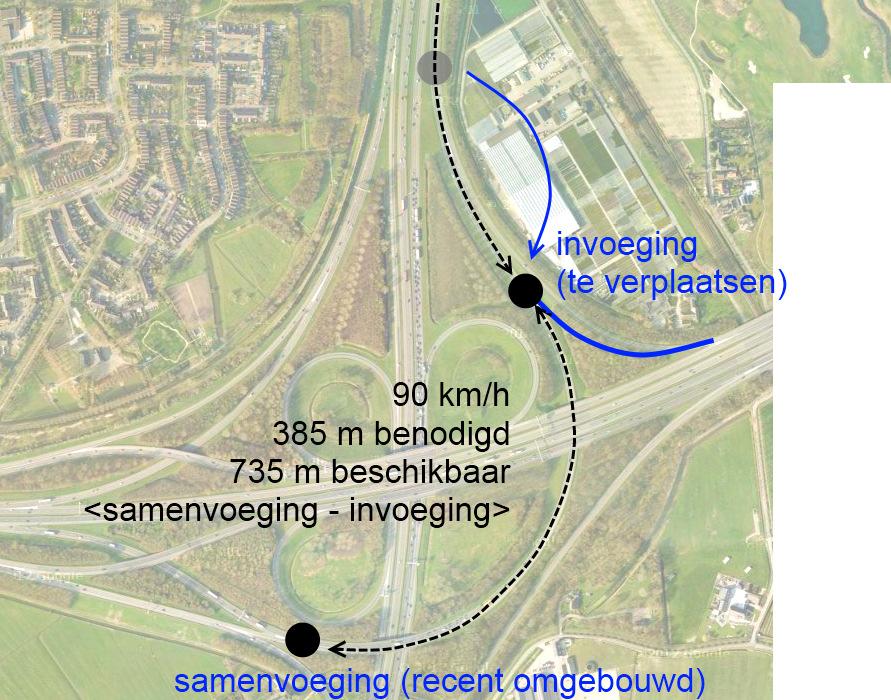 rijstroken. De A27 uit Gorinchem komt aan met 2 rijstroken. Deze 5 rijstroken moeten binnen 420 m versmallen naar 4 rijstroken.