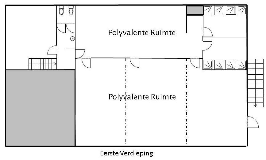 GRONDPLANNEN Toelichting grondplan Nr Ruimte Info over de ruimte Eerste verdieping Polyvalente ruimte 2 polyvalente ruimtes