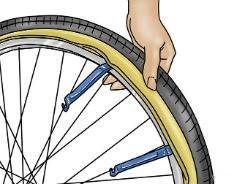 Hoek 2: Herstel zelf je fietsband Materiaal: - Een kapotte fietsband (op wiel of fiets) - Lijm - Pleisters - Emmer met
