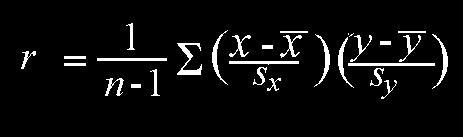 De gemiddelden en standaarddeviatie van de twee variabelen zijn dan en s x voor de x-waarden en y (met een streepje erboven) en s y voor de y-waarden. 3.