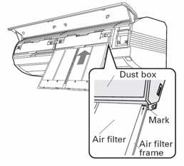 - Schuif het filter er in tot het helemaal op zijn plaats in het filterframe zit (na 2 seconden zal het luchtfilter automatisch op zijn plaats vastklikken).
