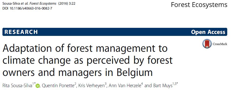 PERCEPTIE VAN BOSBEHEERDERS T.O.V. KLIMAATVERANDERING?