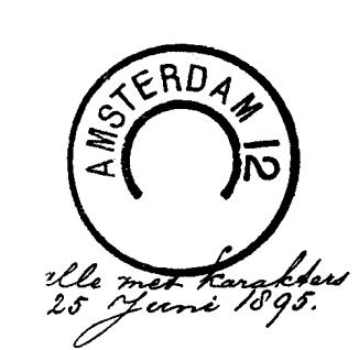 AMSTERDAM 12 Bijkantoor Tulpplein AMSTERDAM 12 GRBK 0012A 1895-06-25 Op 25 juni 1895 werd een grootrondstempel toegezonden. In het stempel het getal 12 in kleine cijfers.
