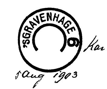 Een nieuw grootrondstempel, met karakters, werd toegezonden op 5 augustus 1903.