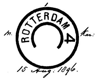 ROTTERDAM 4 Bijpostkantoor Kruiskade ROTTERDAM 4 GRBK 0045A 1896-08-15 Op 15 augustus