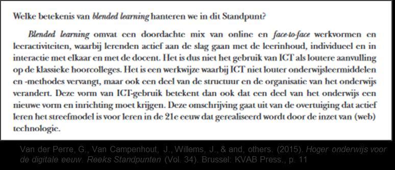 Definitie -project Blended learning is