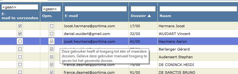 Als u op Opslaan klikt wordt het werkbestand bewaard.