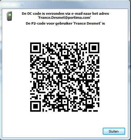 Het programma stelt voor om uw DC code per e-mail te sturen. Bevestig dit door op OK te klikken.