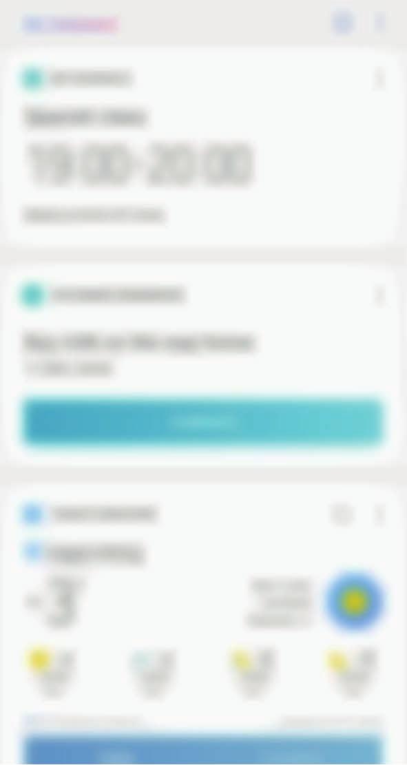 Apps en functies Aanbevolen inhoud op Bixby Home gebruiken Wanneer u Bixby Home opent, kunt u de inhoud bekijken die regelmatig wordt bijgewerkt in de vorm van Bixby-kaarten.