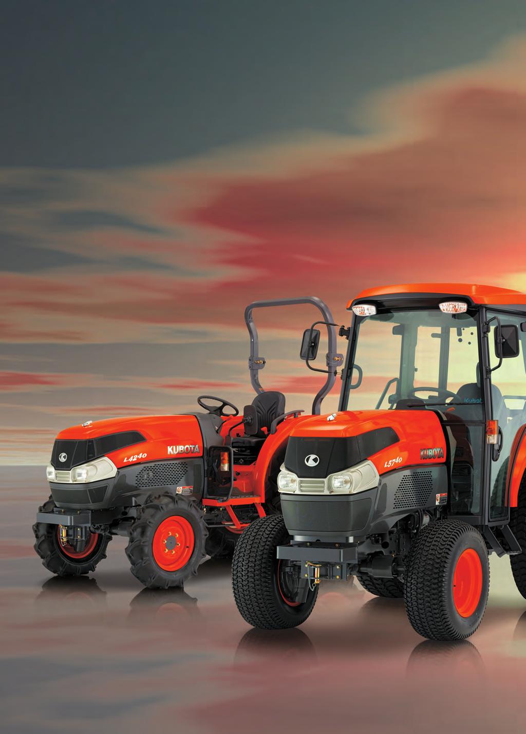 G Ongeacht de taak, de gehe Grand L40 krijgt het werk Introductie van Kubota s Grand L40 serie, een nieuwe lijn van goed presterende, efficiënte trekkers, die comfortabel en