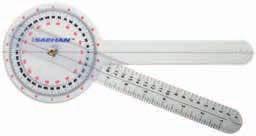 Amplitudo: goniometers Goniometer transparant Doorzichtige goniometer met schaalverdeling op 1 of 5 graden. 3 groottes.