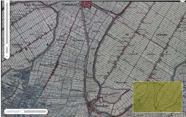 nl: Topografische militaire kaart (bonneblad kleur), Purmerend, 878, kaartnummer 3 Bebouwing ter hoogte van de Jaagweg 8 Bron watwaswaar.