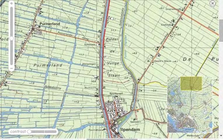 ), Amsterdam / Purmerend, 98 Met name in de kern van Ilpendam weer meer bebouwing. Bron watwaswaar.nl: Topografische kaart (:5.