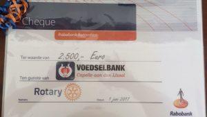 Voedselbank ontvangt 2500 euro van Rotary Benefiet concert Geplaatst op 2 juni 2017 door Voedselbank Capelle Zonnebloem en Voedselbank Capelle mochten ieder een cheque van euro 2500 in ontvangst