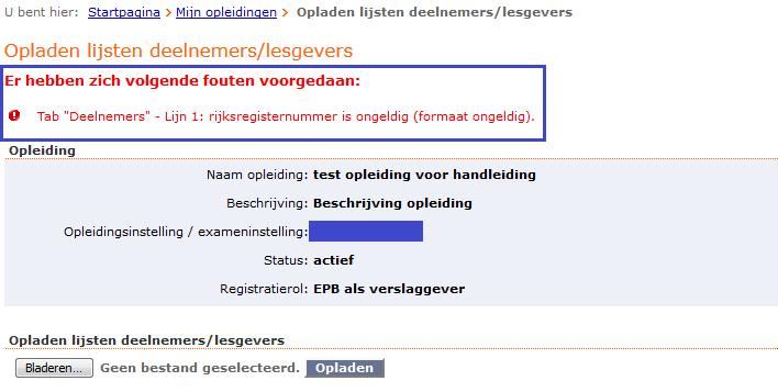 14 14 Als het bestand geen futen bevat, ziet u de excel met deelnemers in het verzicht staan.