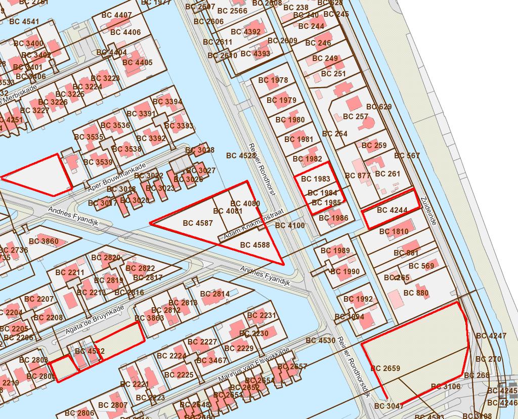 Kadastrale gegevens Gemeente: Rotterdam Sectie: BC Nummers: 983 984 985 2659