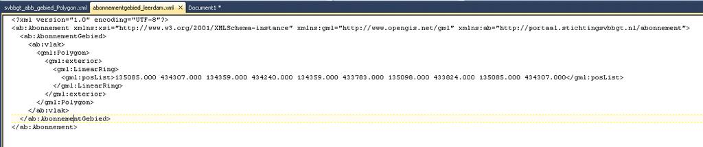 10.3.3 Een eigen GML-bestand maken Een gebruiker kan op basis van de XSD zelf GML-bestanden maken zoals: Hier onder volgen wat voorbeelden uit de praktijk van SVB-BGT bij het begeleiden van
