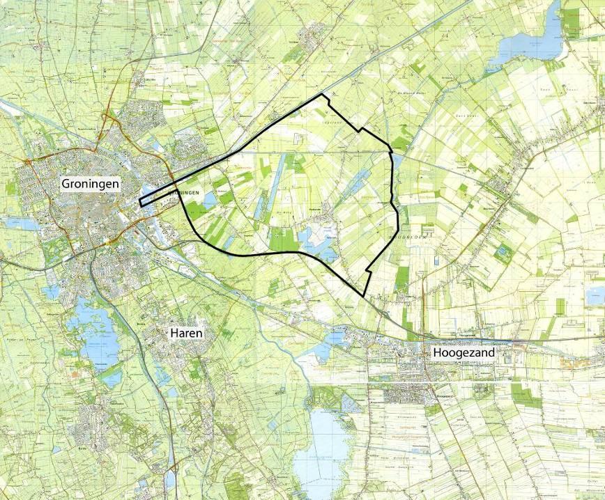 1 I n l e i d i n g In het gebied tussen Harkstede, Slochteren en de stad Groningen zal 'Meerstad' verrijzen (zie navolgende afbeelding).