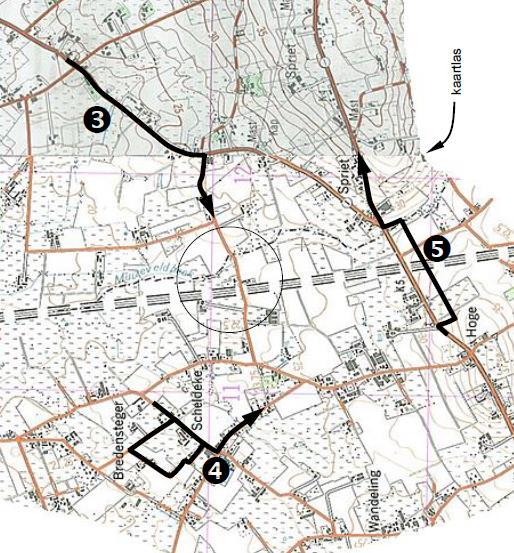 Ook de route tussen pijl 3 en pijl 4 was eenvoudig. Opletten echter bij pijl 4.