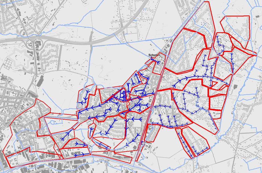 Kaart 4: Richting van Afwatering Bron: Hemelwaterplan B. Overstromingen Wateroverlast kan aan de hand van verschillende kaarten worden gelokaliseerd.