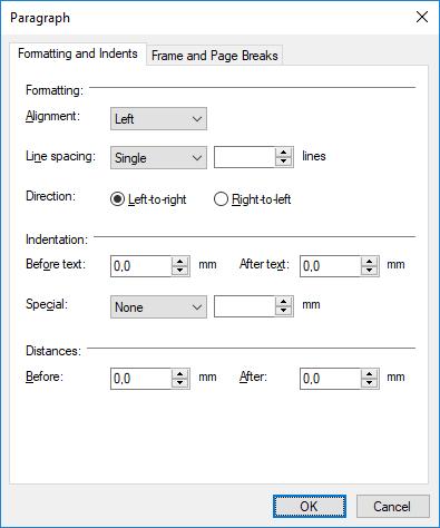 Met de knop [Paragraaf] kunt u de