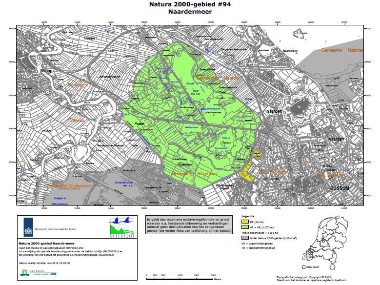 4 Natura 2000-gebied Naardermeer 4.1.1 Kenschets Het Naardermeer is een natuurlijk meer dat op de overgang van de hoge zandgronden van het Gooi naar het (veen-) poldergebied van West-Nederland ligt.