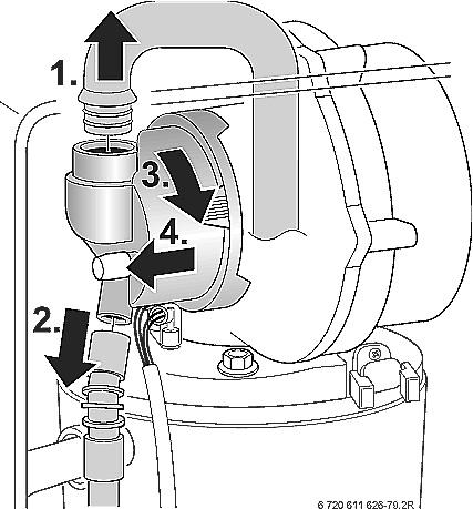 (toebehoren N 1157, bestelnummer 7 719 003 007). Controleer de onderdruk bij max. nominaal warmtevermogen aan de mengkamer. Fig. 51 type ketel stuurdruk reiniging nodig?