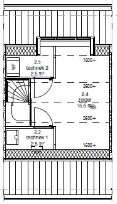 1.1.40 Dakkapel achterzijde, alleen voor blok C5 10.750,00 Op de tweede verdieping aan de achterzijde van de woning wordt op de schuine kap, i.p.v. een dakraam, een dakkapel aangebracht.