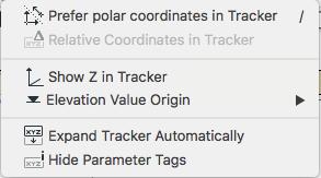 Deze tekenhulpen zijn in alle tekenvensters beschikbaar. De Tracker (Coördinaten invoerbox) De Tracker verschijnt automatisch wanneer een element getekend wordt.