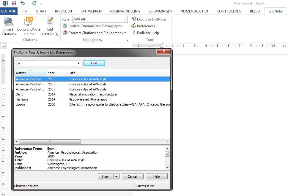 Add-ons Citeren in Word In Word kunnen literatuurverwijzingen uit EndNote worden opgenomen in een document. EndNote add-on wordt automatisch geïnstalleerd mits je tijdens het installeren Word sluit.