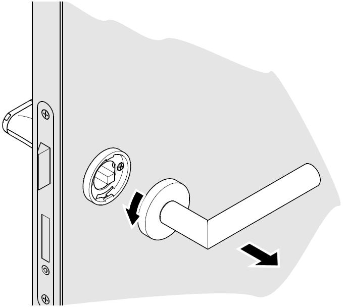 deurklink met een inbus sleutel.