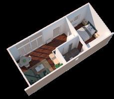 Over de woning De binnenkant van de woning In de woning wordt een standaard keukenblok geplaatst, voorzien van een