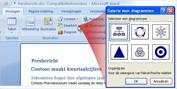 Compatibiliteitsmodus Waartoe dient de compatibiliteitsmodus? Het zorgt ervoor dat u wordt gewaarschuwd wanneer u een Word document in een oudere bestandsindeling opent.