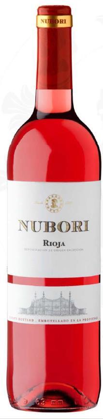 NUBORI Rosado Alfaro Rioja- Spanje 100% Garnacha De wijngaarden zijn gesitueerd op de lage heuvels van Cantabrië, ondergrond van leisteen, zand en klei Met de hand geplukte druiven, onmiddellijke