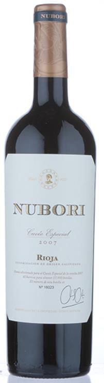 Nubori Cuvee Especial Rioja - Spanje Alfaro - Rioja Spanje 100% Tempranillo ( unieke selectie) De wijngaarden zijn meest zuidelijk gelgen op de heuvels van Cantabrië. Manuele pluk.