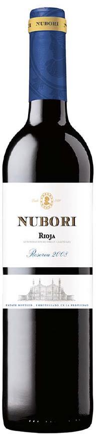 Nubori Riserva Rioja - Spanje Alfaro - Rioja Spanje 100% Tempranillo De wijngaarden zijn gesitueerd op de lage heuvels van Cantabrië, de druiven worden met de hand geplukt.