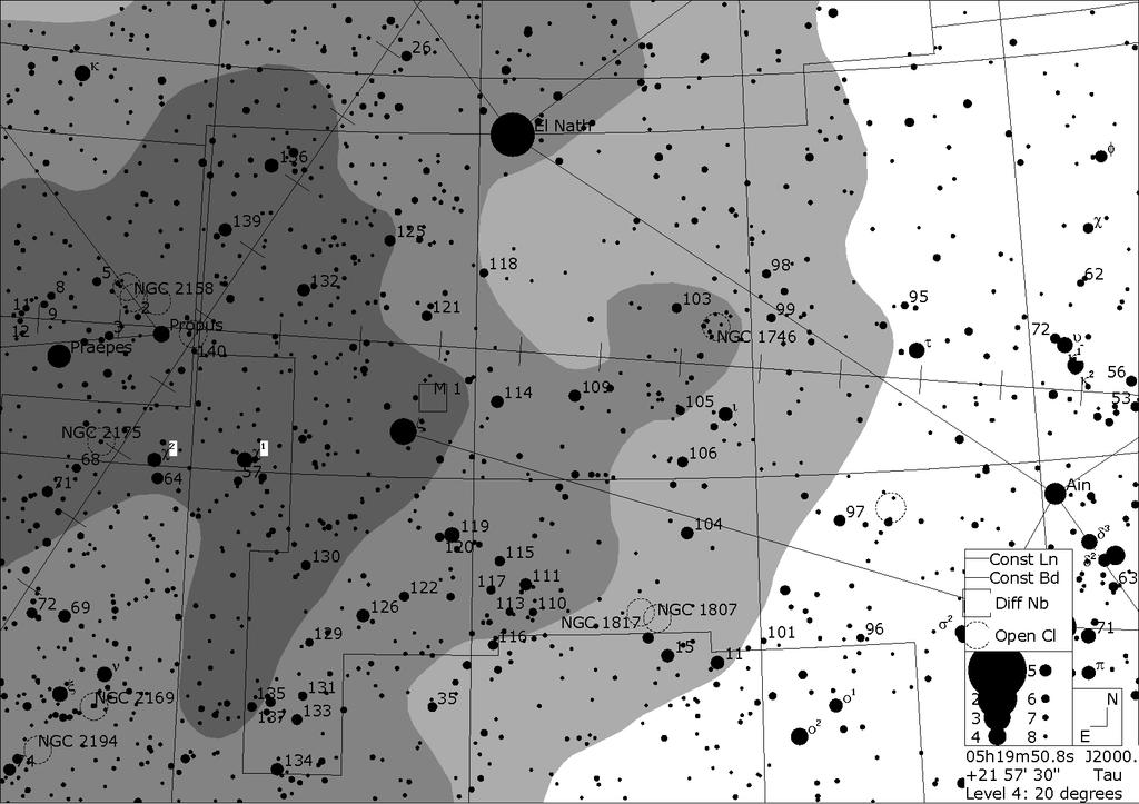 Object Naam Type Helderheid Afmetingen/Sep NGC 1232 Balkspiraalstelsel m 10,7 6,9 x 6' NGC 1535 "Cleopatra's Eye" Planetaire nevel m 9,6 21" Object