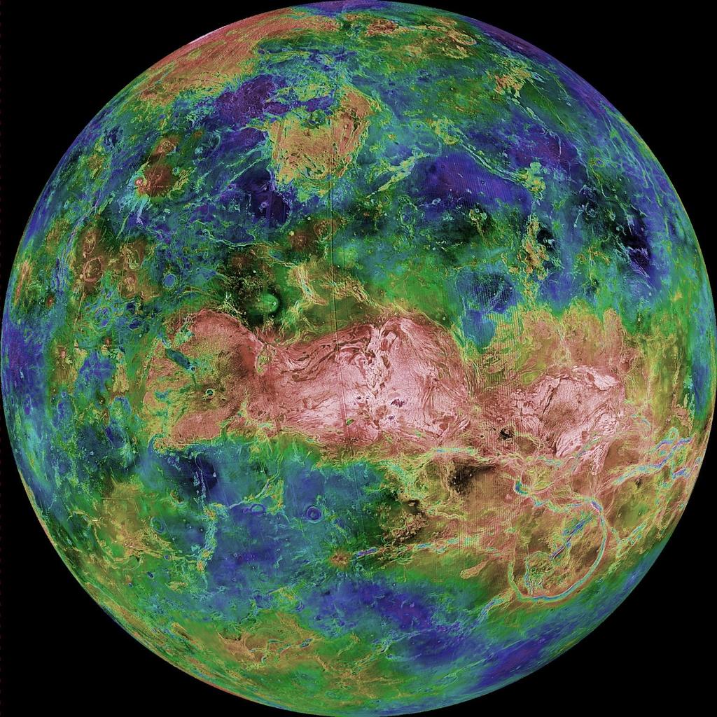 Tussen 1990 en 1994 tastte de radar aan boord van de NASAruimtesonde Magellan de onzichtbare bodem van onze buurplaneet Venus af doorheen de dikke atmosfeerlaag.