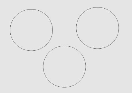 zien. Ruimte door overlapping Met passer zijn een aantal cirkels over elkaar gemaakt Deze tekening is erg plat.