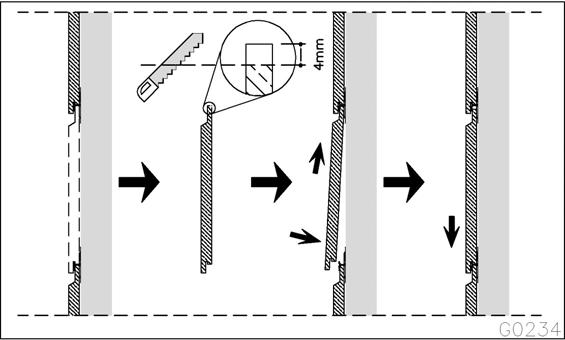 400 mm Bij grotere buitenplafonds kan de CEDRAL CLICK met clipsen bevestigd worden op een houten regelwerk. Op elke ondersteunende houten regel wordt de CEDRAL CLICK met een clip bevestigd.