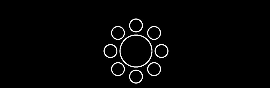 In de afbeelding hiernaast lijkt een middencirkel die is omgeven door grote cirkels kleiner dan precies dezelfde middencirkel die is omgeven door kleine cirkeltjes.