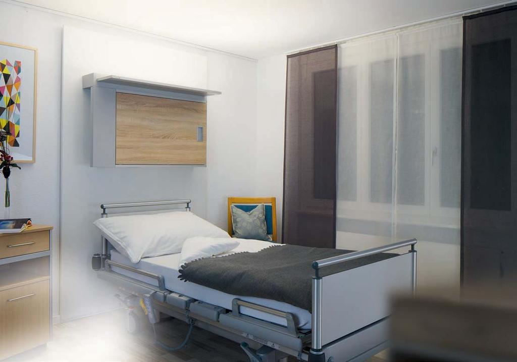22 ZERA BED DE INTELLIGENTE BED- WANDARMATUUR VOOR PATIËNTEN- EN VERPLEEGKAMERS Duidelĳk, lĳnrecht, gereduceerd: Zo presenteert zich het design van het nieuwe LED-wandarmatuur ZERA BED.