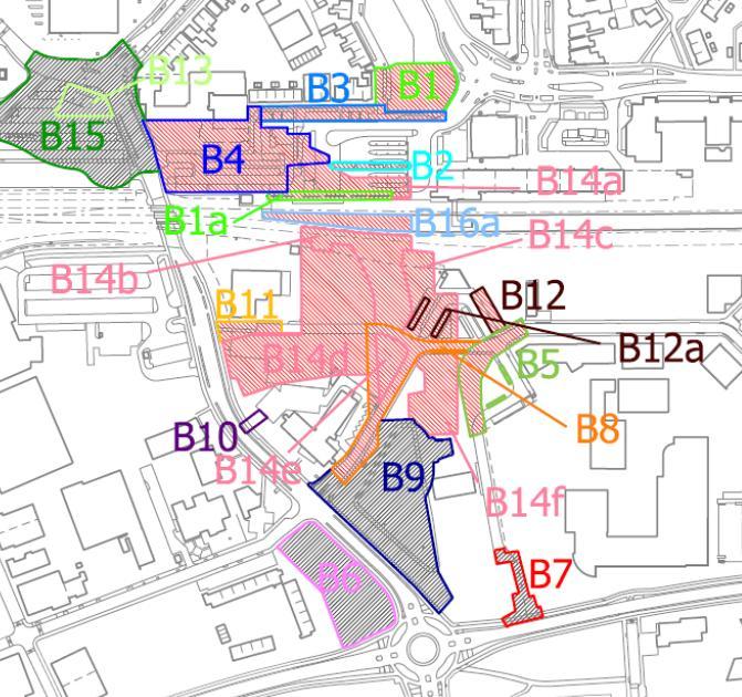 Bouwrijp maken Spoorzone Planning: Locatie B1 13-4-18 tot 09-5-18 Locatie B2
