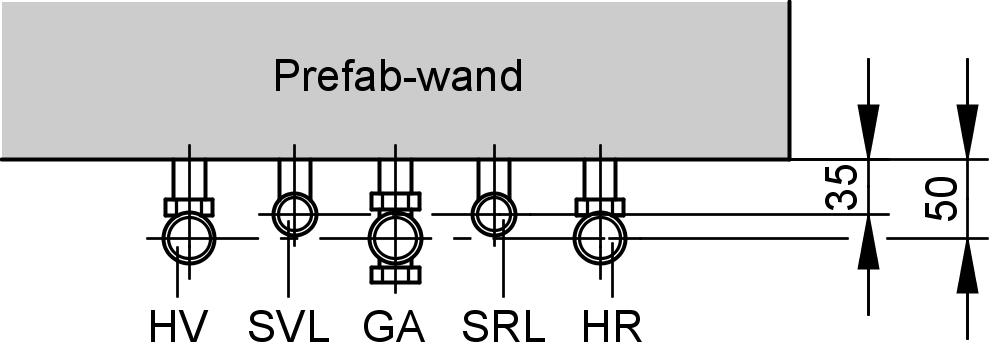 (vervolg) A B C E GA HR HV In combinatie met eronder geplaatste warmwaterboiler verplicht, anders geadviseerd.