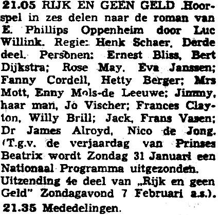 VARA zondag 24-01-1954 Brilstra en zijn bromvlieg, 17 (A.D. Hildebrand - Willy van Hemert) (39 delen) [17.30-17.