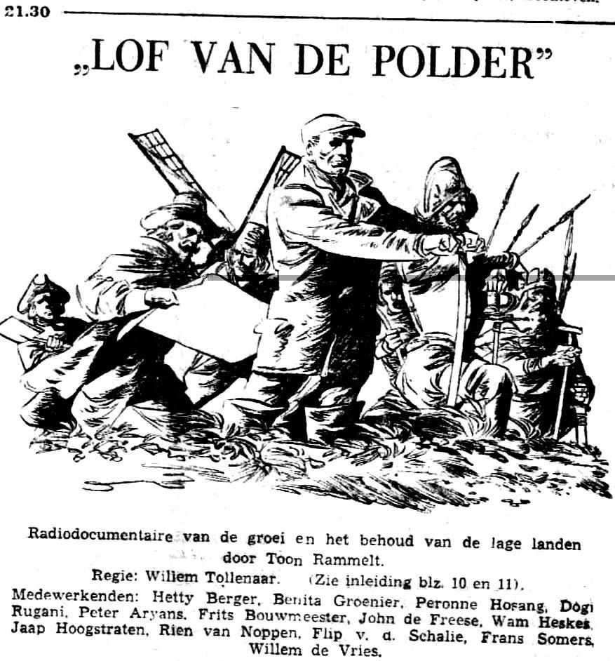 ] (De tovercirkel) > BE KRO dinsdag 09-02-1954 Lof van de polder (Toon Rammelt - Willem Tollenaar) [21.30-22.